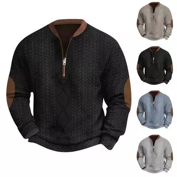 Мужская повседневная толстовка в стиле ретро с градиентным принтом S синий