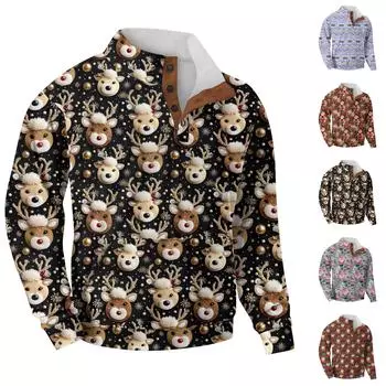 Мужская повседневная толстовка в стиле ретро с градиентным принтом M чёрный