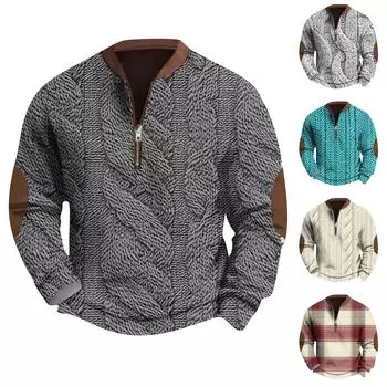 Мужская повседневная толстовка в стиле ретро с градиентным принтом XXL