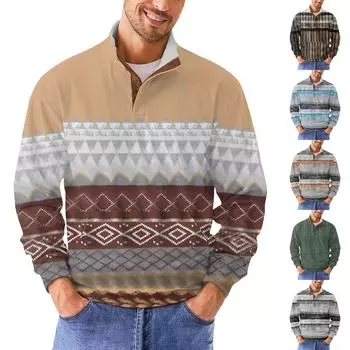 Мужская повседневная толстовка в стиле ретро с градиентным принтом XXXXL