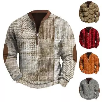 Мужская повседневная толстовка в стиле ретро с градиентным принтом S