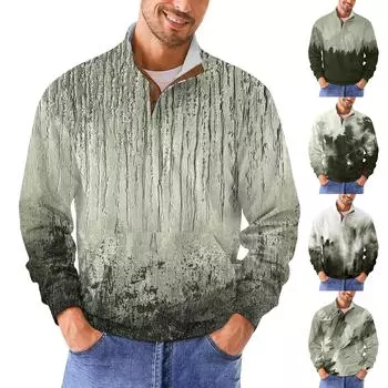 Мужская повседневная толстовка в стиле ретро с градиентным принтом XXXXL