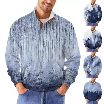 Мужская повседневная толстовка в стиле ретро с градиентным принтом M