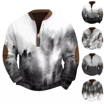 Мужская повседневная толстовка в стиле ретро с градиентным принтом M