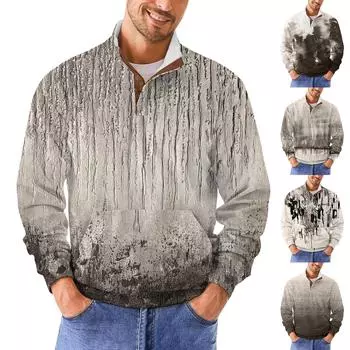 Мужская повседневная толстовка в стиле ретро с градиентным принтом XXXL коричневый