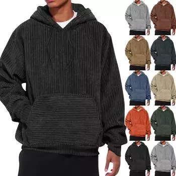 Мужская повседневная толстовка в стиле ретро с градиентным принтом L тёмно-синий