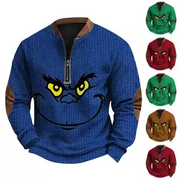 Мужская повседневная толстовка в стиле ретро с градиентным принтом S коричневый