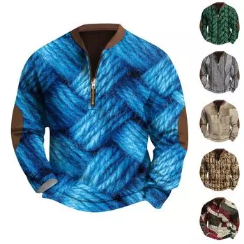 Мужская повседневная толстовка в стиле ретро с градиентным принтом L