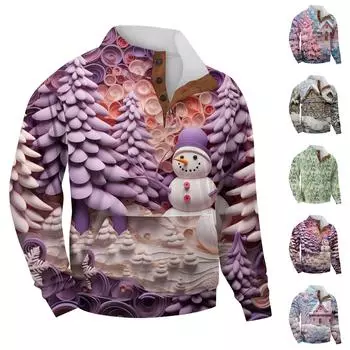 Мужская повседневная толстовка в стиле ретро с градиентным принтом L