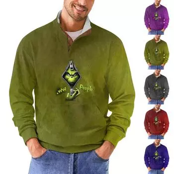 Мужская повседневная толстовка в стиле ретро с градиентным принтом L чёрный