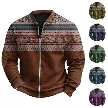 Мужская повседневная толстовка в стиле ретро с градиентным принтом XXXL фиолетовый