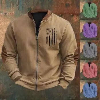 Мужская повседневная толстовка в стиле ретро с градиентным принтом L синий