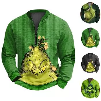 Мужская повседневная толстовка в стиле ретро с градиентным принтом XXXXL