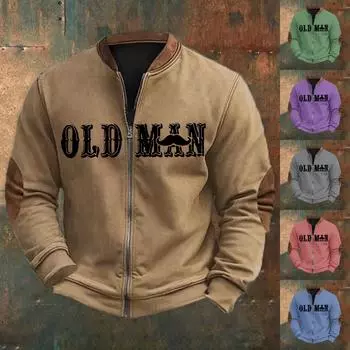 Мужская повседневная толстовка в стиле ретро с градиентным принтом L синий