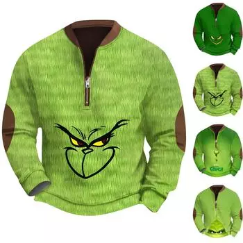 Мужская повседневная толстовка в стиле ретро с градиентным принтом XXL