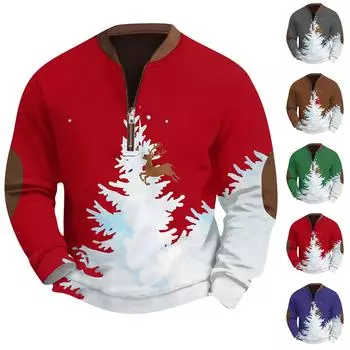 Мужская повседневная толстовка в стиле ретро с градиентным принтом L кофейный