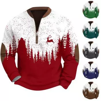 Мужская повседневная толстовка в стиле ретро с градиентным принтом L кофейный