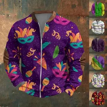 Мужская повседневная толстовка в стиле ретро с градиентным принтом S зелёный