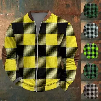 Мужская повседневная толстовка в стиле ретро с градиентным принтом L темно-зеленого