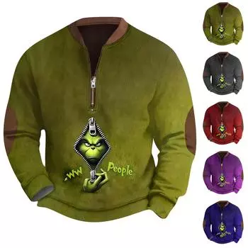 Мужская повседневная толстовка в стиле ретро с градиентным принтом L фиолетовый