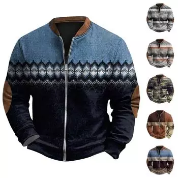 Мужская повседневная толстовка в стиле ретро с градиентным принтом XXXXL