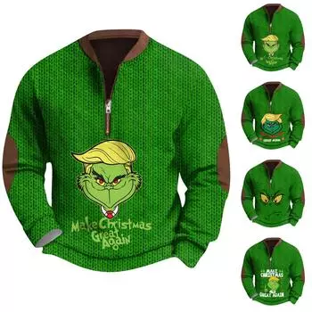 Мужская повседневная толстовка в стиле ретро с градиентным принтом L