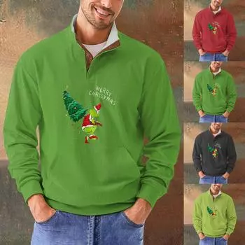 Мужская повседневная толстовка в стиле ретро с градиентным принтом L чёрный