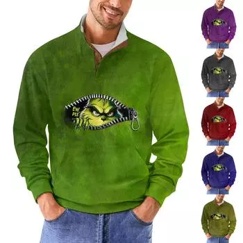 Мужская повседневная толстовка в стиле ретро с градиентным принтом L синий