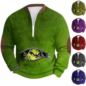 Мужская повседневная толстовка в стиле ретро с градиентным принтом L чёрный