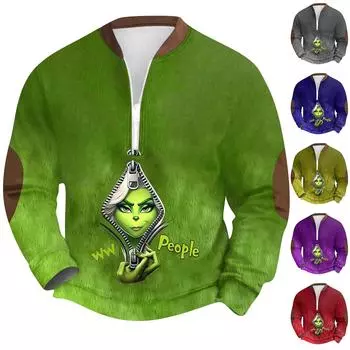 Мужская повседневная толстовка в стиле ретро с градиентным принтом L чёрный