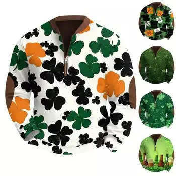 Мужская повседневная толстовка в стиле ретро с градиентным принтом L армия зеленый