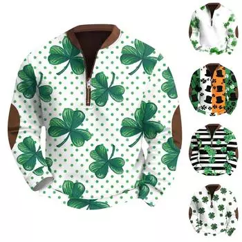 Мужская повседневная толстовка в стиле ретро с градиентным принтом L армия зеленый