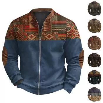 Мужская повседневная толстовка в стиле ретро с градиентным принтом L армия зеленый