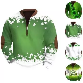 Мужская повседневная толстовка в стиле ретро с градиентным принтом XXL