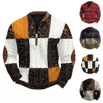 Мужская повседневная толстовка в стиле ретро с градиентным принтом L