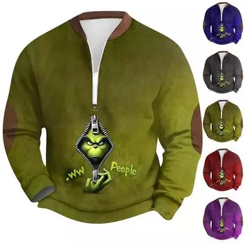 Мужская повседневная толстовка в стиле ретро с градиентным принтом L чёрный