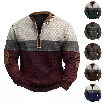 Мужская повседневная толстовка в стиле ретро с градиентным принтом L армия зеленый