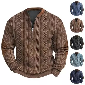 Мужская повседневная толстовка в стиле ретро с градиентным принтом L чёрный