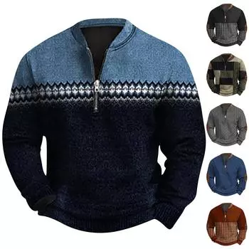 Мужская повседневная толстовка в стиле ретро с градиентным принтом L армия зеленый