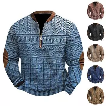 Мужская повседневная толстовка в стиле ретро с градиентным принтом L чёрный