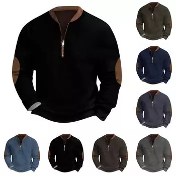 Мужская повседневная толстовка в стиле ретро с градиентным принтом S тёмно-синий