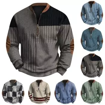 Мужская повседневная толстовка в стиле ретро с градиентным принтом L синий