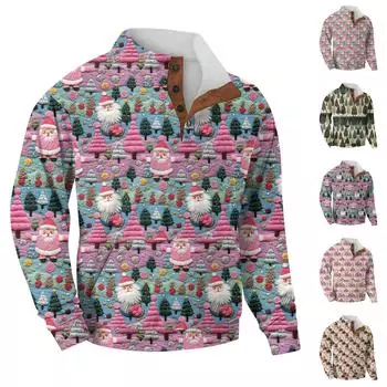 Мужская повседневная толстовка в стиле ретро с градиентным принтом XXXL хаки