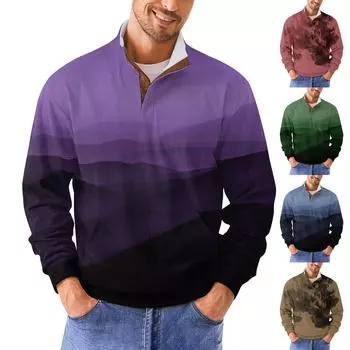 Мужская повседневная толстовка в стиле ретро с градиентным принтом L зелёный