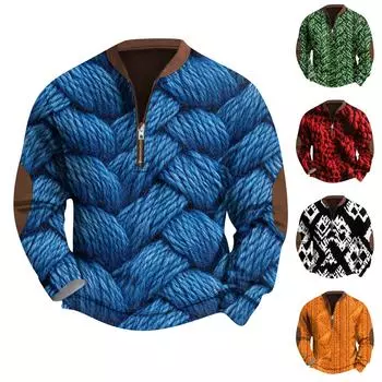 Мужская повседневная толстовка в стиле ретро с градиентным принтом XXL чёрный