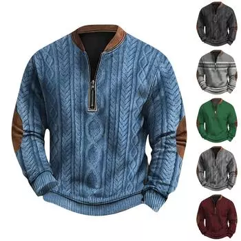 Мужская повседневная толстовка в стиле ретро с градиентным принтом L чёрный