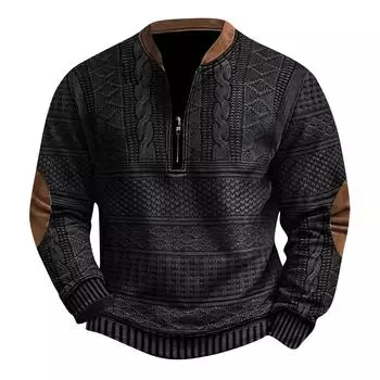 Мужская повседневная толстовка в стиле ретро с градиентным принтом L синий