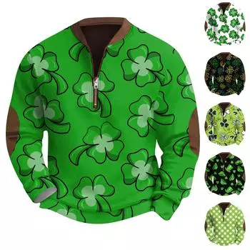 Мужская повседневная толстовка в стиле ретро с градиентным принтом L армия зеленый