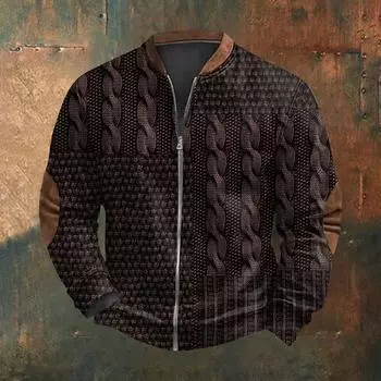 Мужская повседневная толстовка в стиле ретро с градиентным принтом S чёрный