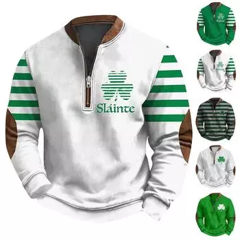 Мужская повседневная толстовка в стиле ретро с градиентным принтом L армия зеленый